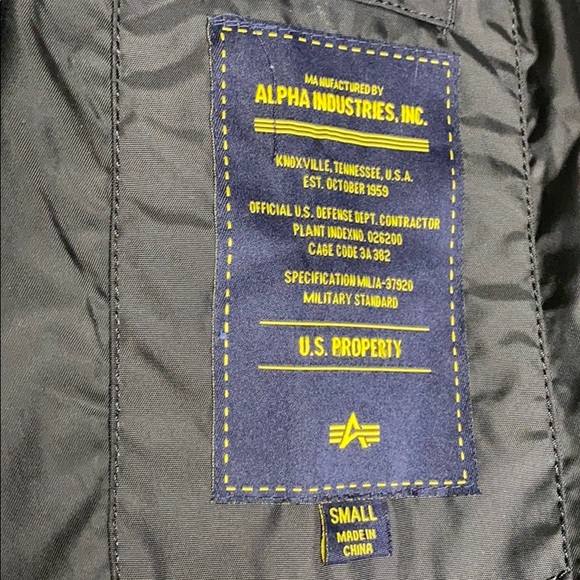 Alpha industries military black parka size S - Picture 6 of 13
